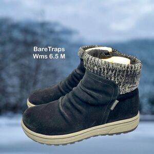 Baretraps Womens Danna Black Suede WTRPF Zip Snow Ankle Bootie Size‎ 6.5 M
